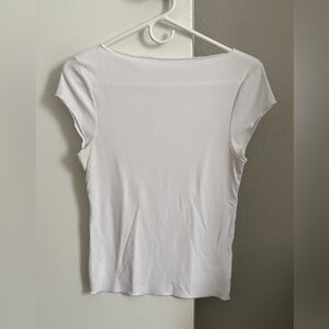 Abercrombie & Fitch White Ribbed Tee